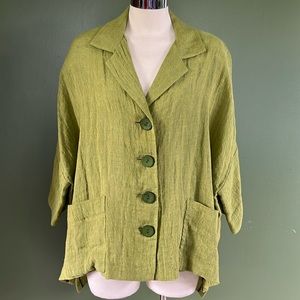 🌵LAFAYETTE 148 Linen Blend Button Down Oversized Shirt Size Medium - Large M/L